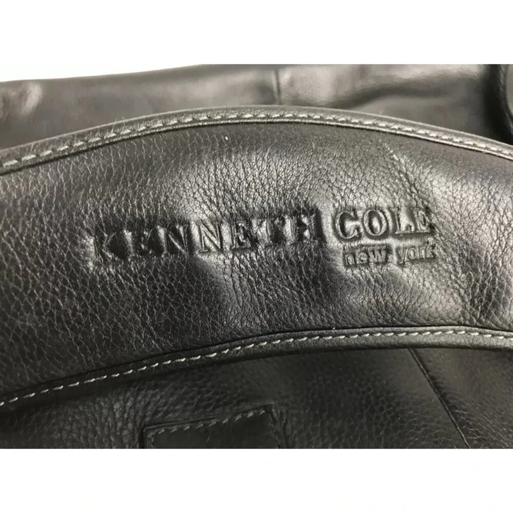 Kenneth Cole New York Unisex Adults‎ Black Leather Laptop Organizer Bag Size L